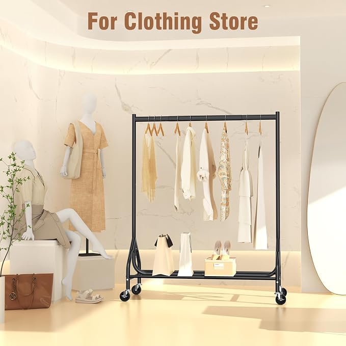 EAGMAK Heavy Duty Clothes Rack Load 420 LBS, 47.2" Long Rolling Garment Rack - Image 8