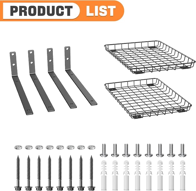 TORACK 2-Pack 12x18 inch Wall-Mounted Shelves, Garage Wall Shelf - Image 3