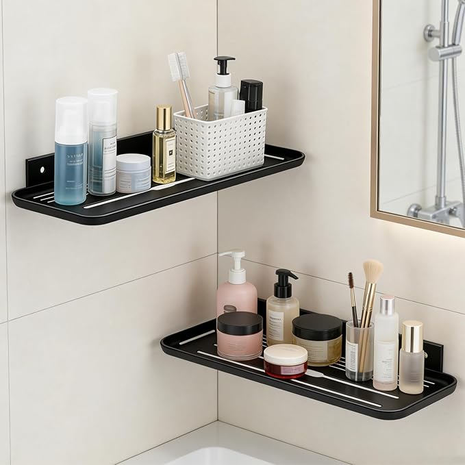 Wall Mounted Floating Shelf, Self Adhesive Shelf, No Drill Adhesive Wall Shelf by Laoyello