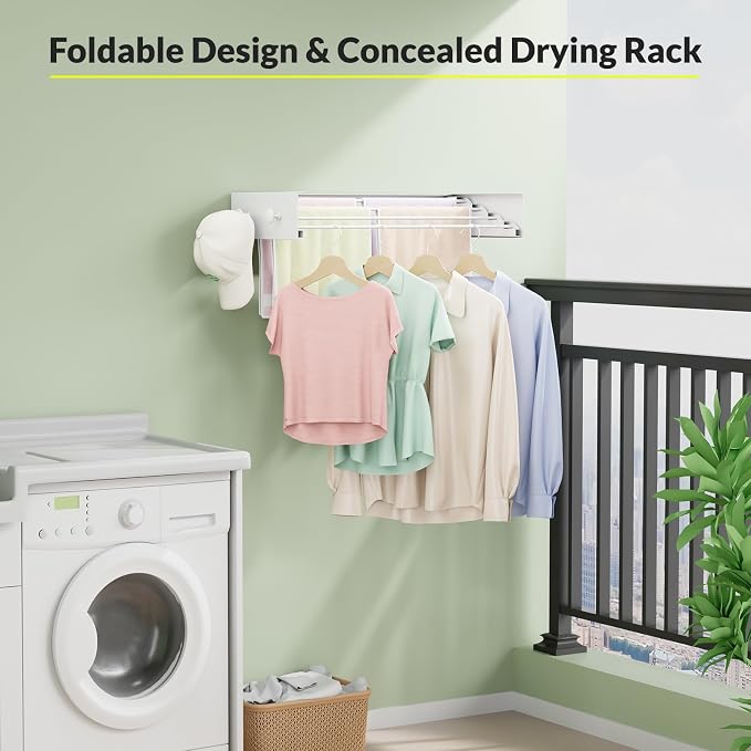 Collapsible Laundry Drying Rack Wall Mounted - Image 3