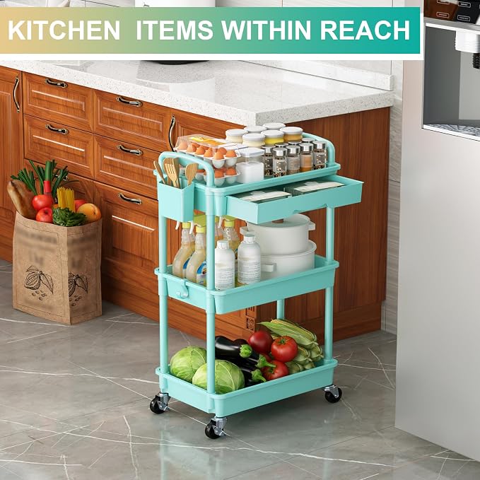 Goovilla 3 Tier Rolling Utility Cart Organizer - Image 7