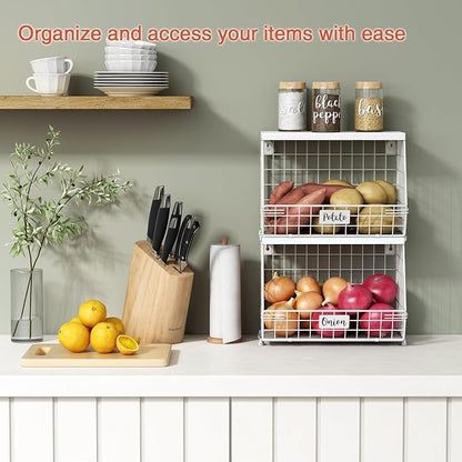 Goozii Wall Mount Bathroom Storage Basket, Fruit Produce and Vegetable Baskets - Image 2