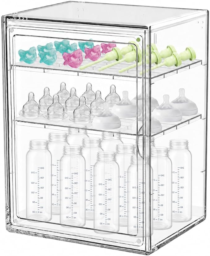 Baby Bottle Organizer, Adjustable Height Bottle Storage Organizer Baby by LEARNIBEE
