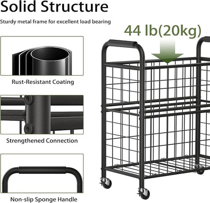 Laundry Hamper 2 Section, 110L Rolling Laundry Sorter Basket - Image 5