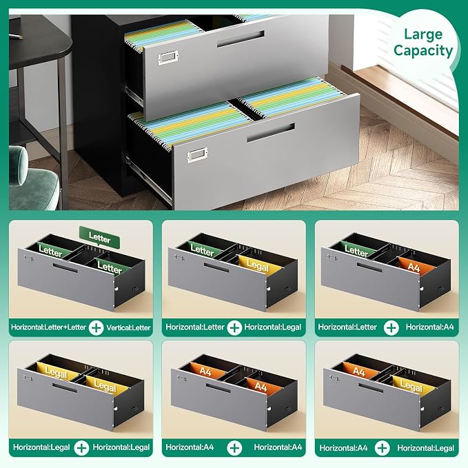 Letaya 4 Drawer Lateral Metal Filing Cabinet - Image 5