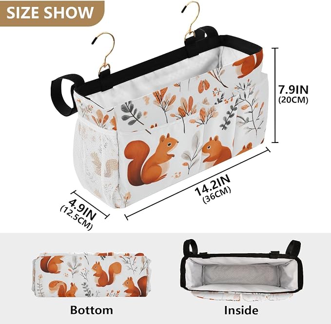 Squirrels and Fall Leaves Bedside Caddy - Image 4