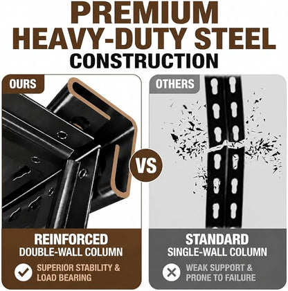 Heavy Duty Metal Bookshelf Adjustable Storage Shelving Unit - Image 6