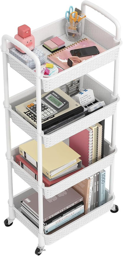 MOYIPIN 4-Tier Plastic Rolling Utility Cart by MOYIPIN