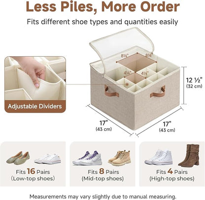 StorageWorks Shoe Organizer for Closet, Shoe Cubby Storage Containers - Image 3