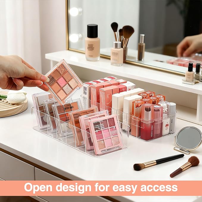 Clear Acrylic Makeup Organizers, 7-Section Bathroom Organizer - Image 5
