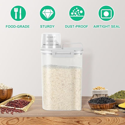 TBMax Rice Storage Container 2 Pack, Plastic Kitchen Pantry Food Storage - Image 7