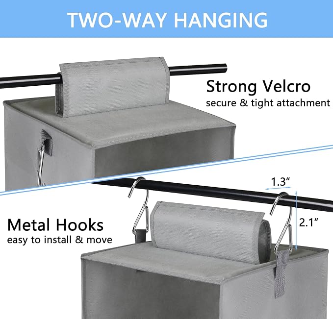 punemi 3-Shelf Hanging Closet Organizer, 2 Pack Closet Hanging Organizer - Image 4