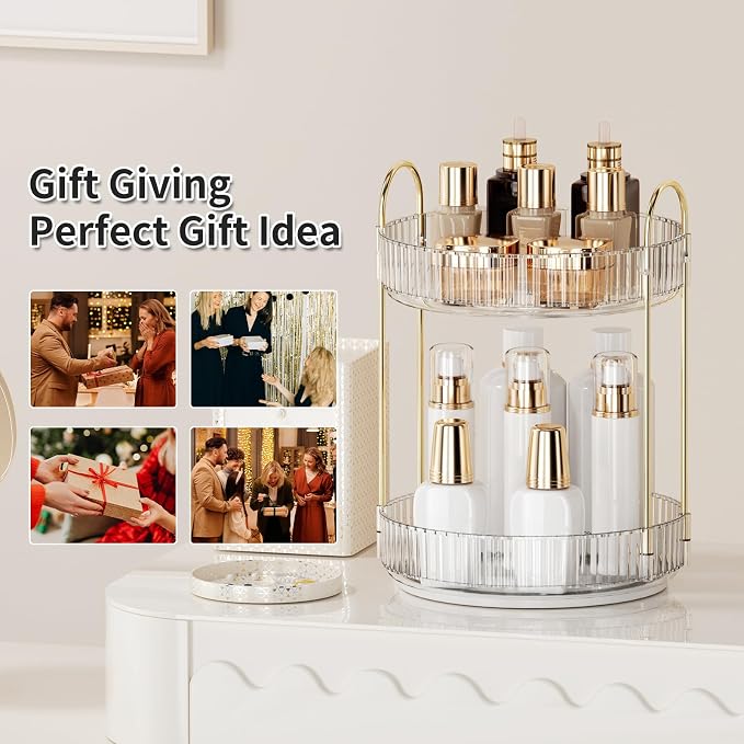 360° Rotating Makeup Organizer for Vanity - Image 7