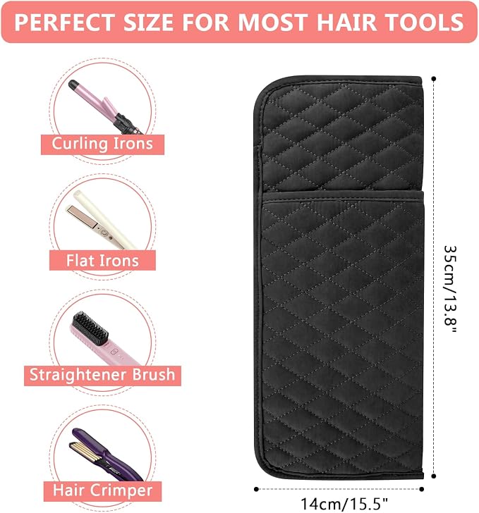 Heat Resistant Hair Tools Organizer Bag Portable Travel Storage Cover Pouch - Image 5