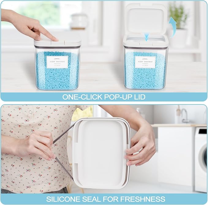3 Pack Laundry Powder Containers & Dryer Sheet Holder - Image 4