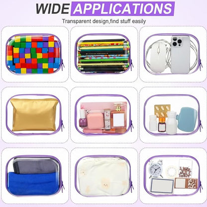 Sanwuta 6 Pcs Clear Hard Zipper Case Hard Plastic Zipper Pouches Transparent - Image 7