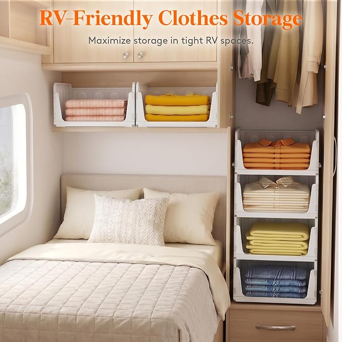 Lifewit 4 Pack Stackable Closet Organizers - Image 8
