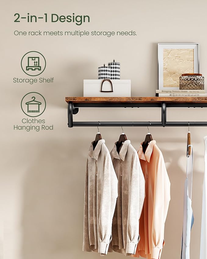 CHOEZON Wall Mounted Clothes Rack, Metal Garment Rack - Image 7