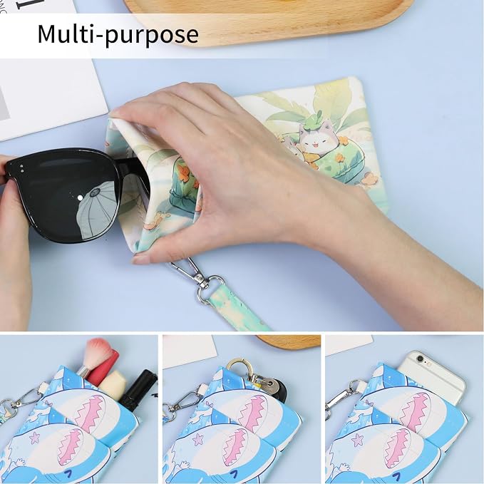 Double Eyeglass Case Soft Dual Glasses Case - Image 5