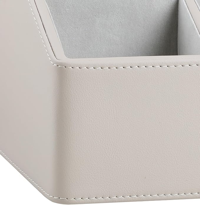 PU Leather Desk Organizer, Luxury Remote Control Holder - Image 7