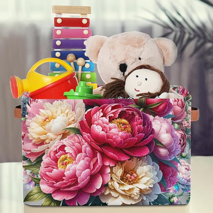Pardick Basket Storage Bins Pink Flower Floral Rectangle Cube Basket Box Kids - Image 3