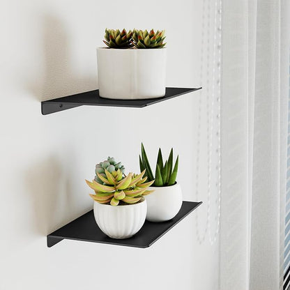 MKO 8" Small Floating Shelves for Wall, Metal Wall Mounted Shelf for Bathroom - Image 8