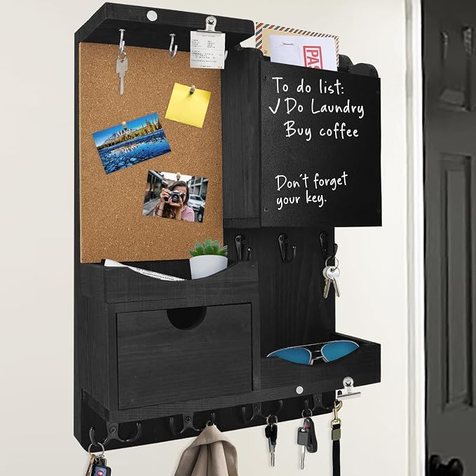 Key Holder Wall Mount, Mail Organizer Key Holder by HEKOOLA