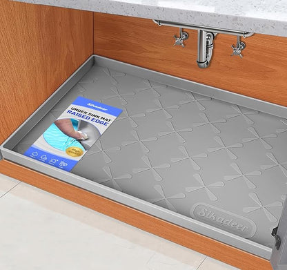 SIKADEER Under Sink Mat Waterproof 34" x 22", Silicone Mat Kitchen Drawer Shelf by SIKADEER