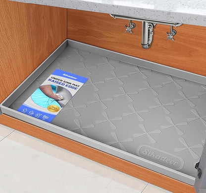 SIKADEER 19" x 19" Under Sink Mat Waterproof, Silicone Mat Kitchen Drawer Shelf by SIKADEER