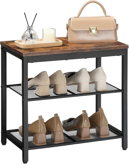 HOOBRO Shoe Bench, 3-Tier Shoe Rack, Industrial Shoe Organizer Storage Bench - Image 9