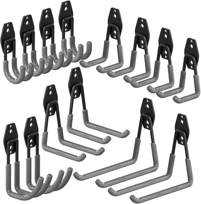 3-H Garage Wall Hooks 14 Pack, Garage Hooks Heavy Duty by 3-H