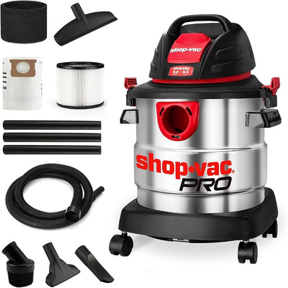 Shop-Vac 5 Gallon 4.5 Peak HP Wet/Dry Vacuum, Stainless Steel Tank, Portable by Shop-Vac