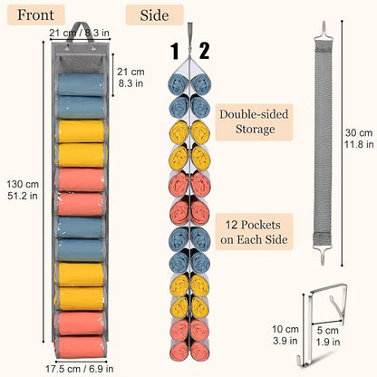 Lirex 8-Pocket Hanging Purse Organizer and 24 Pockets Scarf Organizer Bundle - Image 2