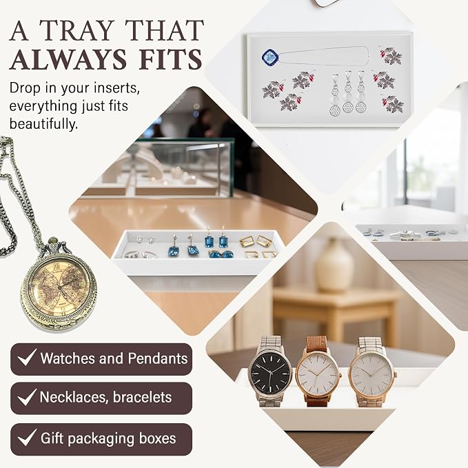 RJ Displays Stackable Jewelry Tray Set, Stackable Plastic Jewelry Organizer Tray - Image 5