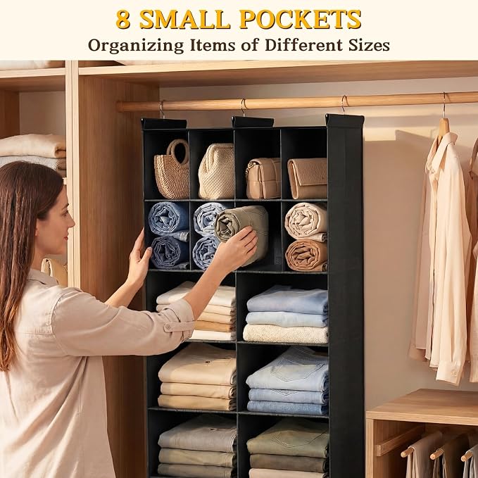 Ofiray-home 5 Tier Hanging Closet Organizer, 14 Compartments Sweater Organizer - Image 4