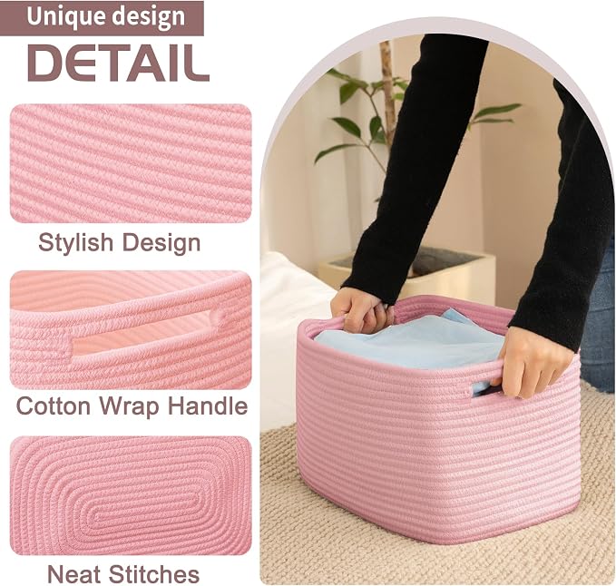 OIAHOMY 4 Pack Storage Baskets for Organizing, Cube Storage Bins for Shelves - Image 3