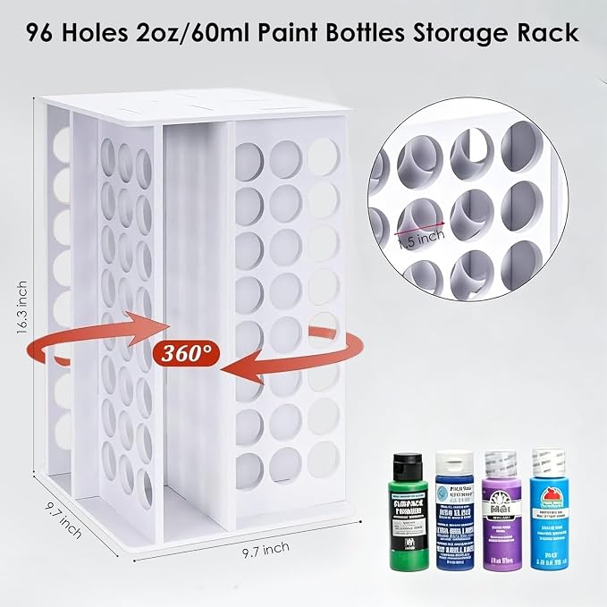 Acrylic Paint Organizer, 2oz Craft Paint Holder Rack - Image 3