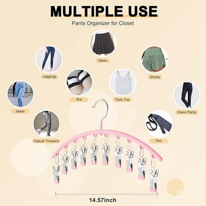 Metal Yoga Pants Hangers 1 Pack w/10 Clips Holds 10 Leggings, Space Saving - Image 4