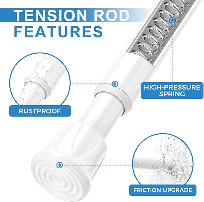 AIZESI Spring Tension Curtain Rods Short Tension Rod - Image 4