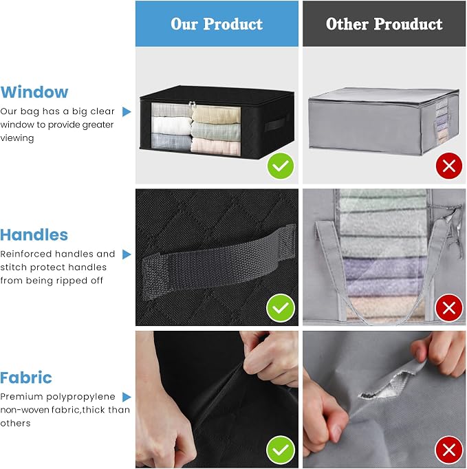 HomeHacks 6-Pack Clothes Organizer Storage Bags Foldable Storage Box - Image 4
