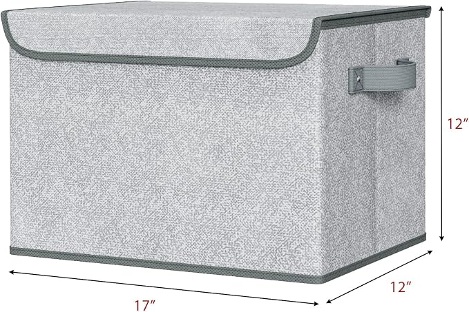Univivi Storage Bins with Lids Large Collapsible Stackable Fabric Storage Boxes - Image 2