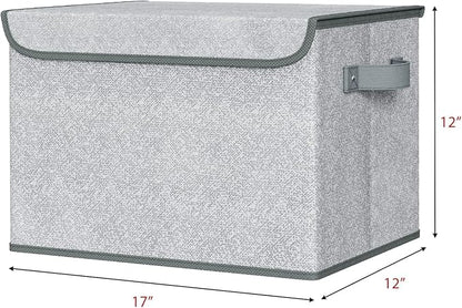 Univivi Storage Bins with Lids Large Collapsible Stackable Fabric Storage Boxes - Image 2