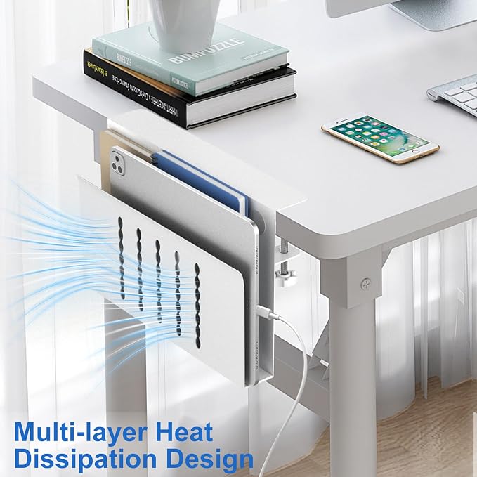 HAMOPY Desk Side Storage, Single-Layer Steel Hanging Desk Organizer - Image 5