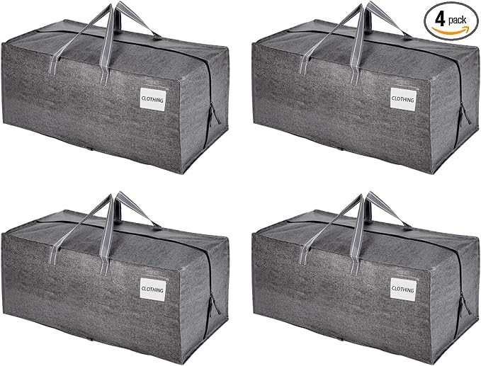 VENO 4 Pack Moving Bags w/Backpack Straps, Heavy Duty, Moving Boxes Alternative by Veno