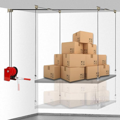 Overhead Garage Storage Lift Hoist, Heavy-Duty Ceiling Mounted Garage Storage by Unknown