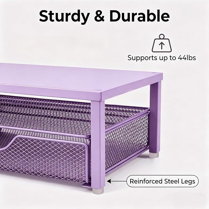 Spacrea Desk Organizer and Accessories, Computer Monitor Stand Riser - Image 4