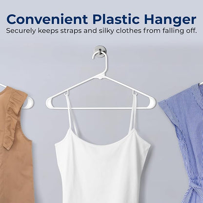 SereneLife White Plastic Hangers 200 Pcs, Durable Hanger Set - Image 6