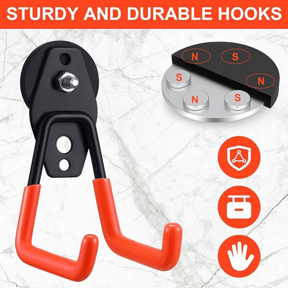Landhoow Large Magnetic Hooks Heavy Duty Garage Magnet Hooks Strong Storage - Image 3