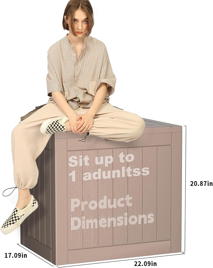 30 Gallon Outdoor Storage Box, Large Resin Deck Box - Image 2