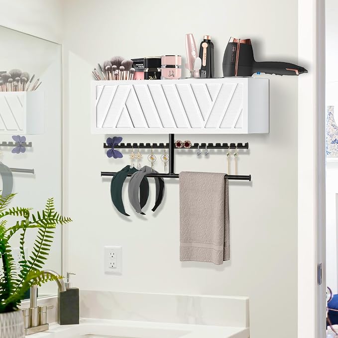 Rustic Hair Dryer Holder Wall Mounted, Hair Styling Tools & Accessories - Image 3
